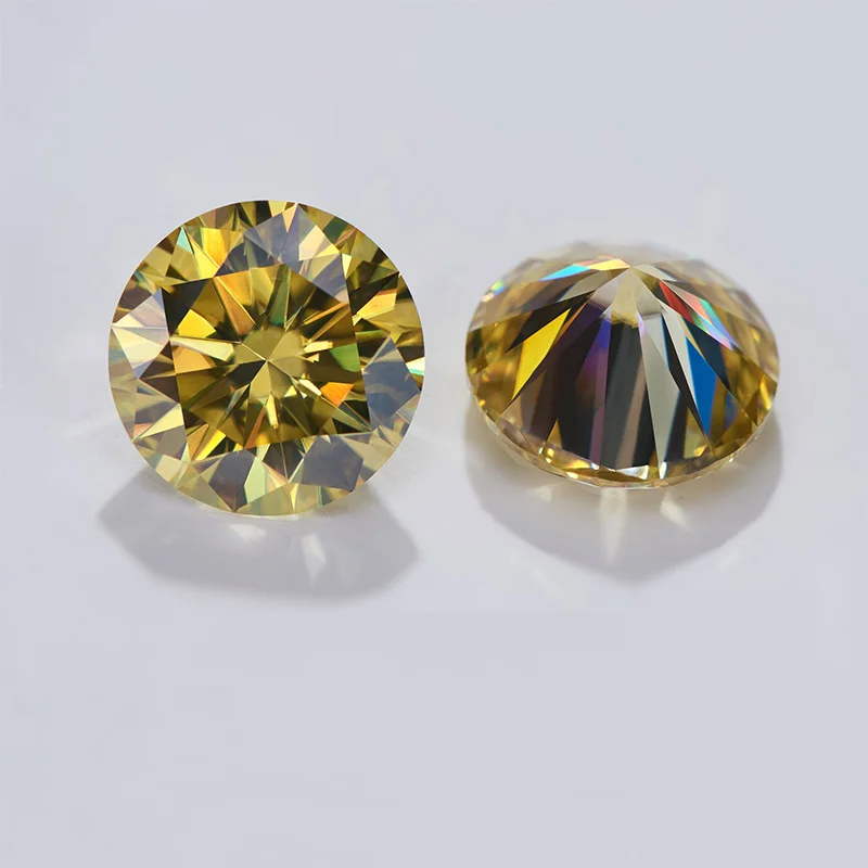 1.01Ct HPHT Diamond Fancy Yellow Round Cut Rough Lab Grown Diamond For Engagement Rings