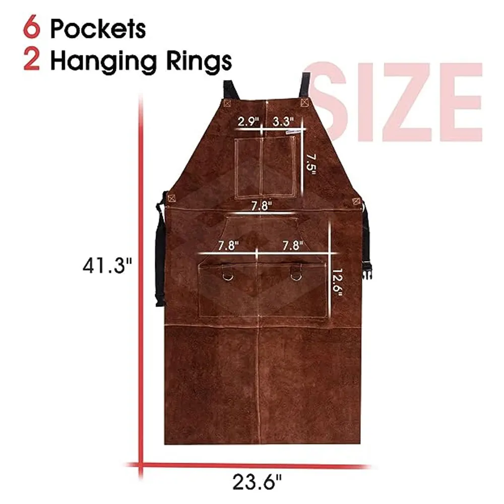 High Quality Leather Welding Apron 2024 Whole Sale Rate Welding Apron Best Quality With 3 Pockets