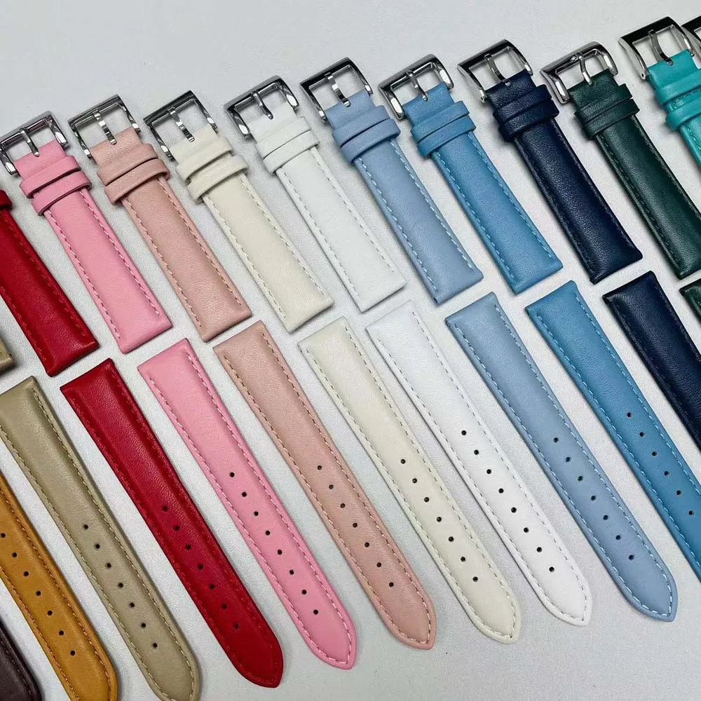 Factory Top Quality ODM Navy Universal 10Mm Italian Leather Replacement Watch Strap Italian nappa For Classic Watch