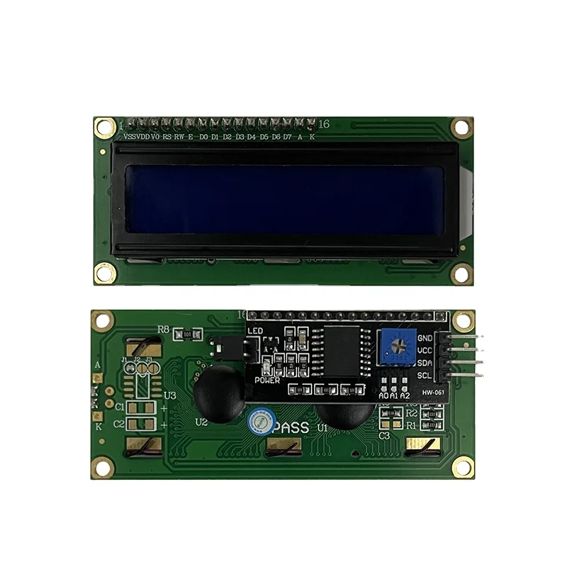 Фабрика OEM ODM lcd 1602 STN 16*2 COB синий экран 5 В модуль с адаптером IIC плата интерфейс точечный матричный модуль
