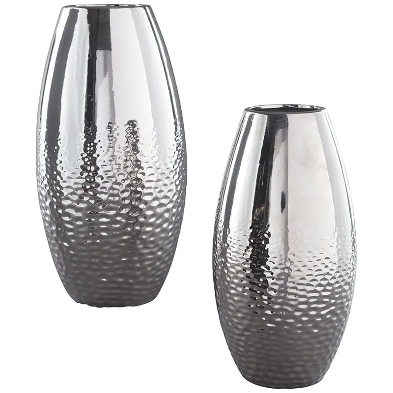 Exclusive Design Aluminum Two Tone Finished Flower Vase Vertical Decoration Classic Style Metal Vases at Lowest Price