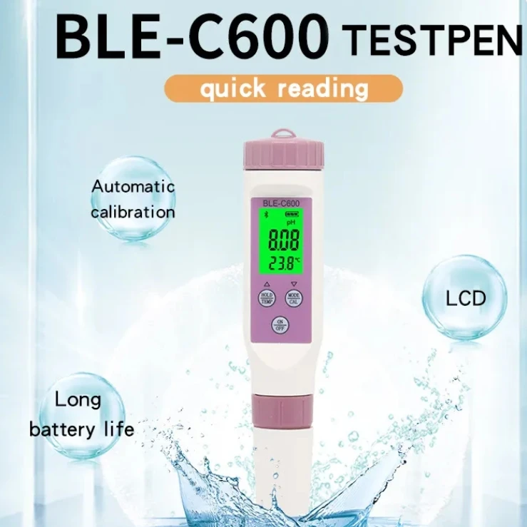 BLE C-600 seven-in-one water quality pen salinity meter PH/TDS/EC/ORP/SG hydrometer PH meter