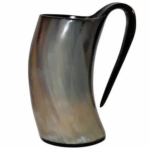 Best Quality Customized Viking Drinking Horn Tankard Carved Cow/Ox/Lion Animal Style Decoration with Printed Logo