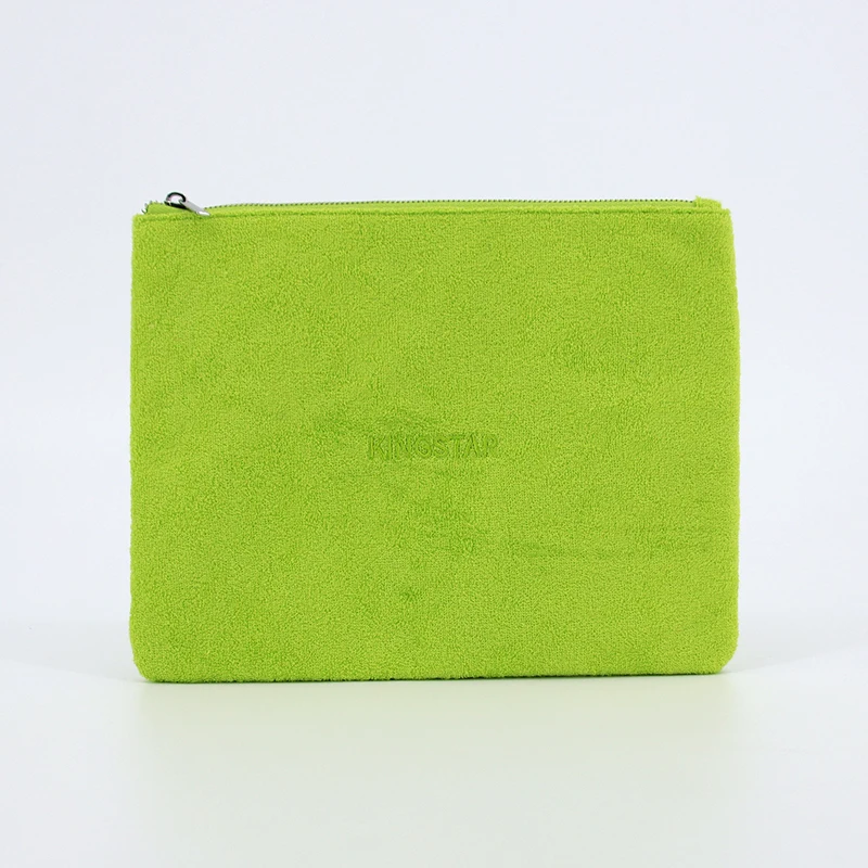 Custom Color Logo Makeup Organizer Travel Bride Customized Cotton Terry Towel Print Cosmetic Bags Cases Coin Purse