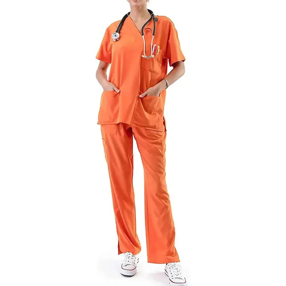 Breathable Anti-viral fabric low MOQ certified nursing scrubs scrub suit scrubs uniforms sets nurse for custom clothing