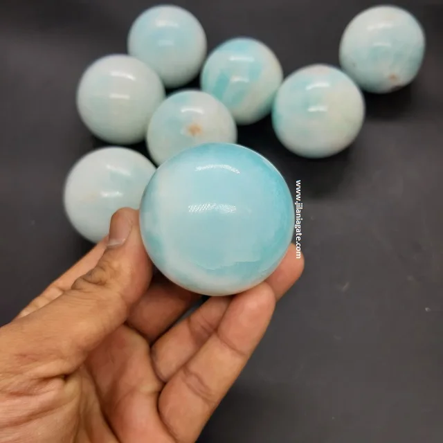 Sky Blue Hemimorphite Sphere Crystal Ball Healing Stone | Polished High Quality Hemimorphite Sphere Ball Quartz Crystal Spheres