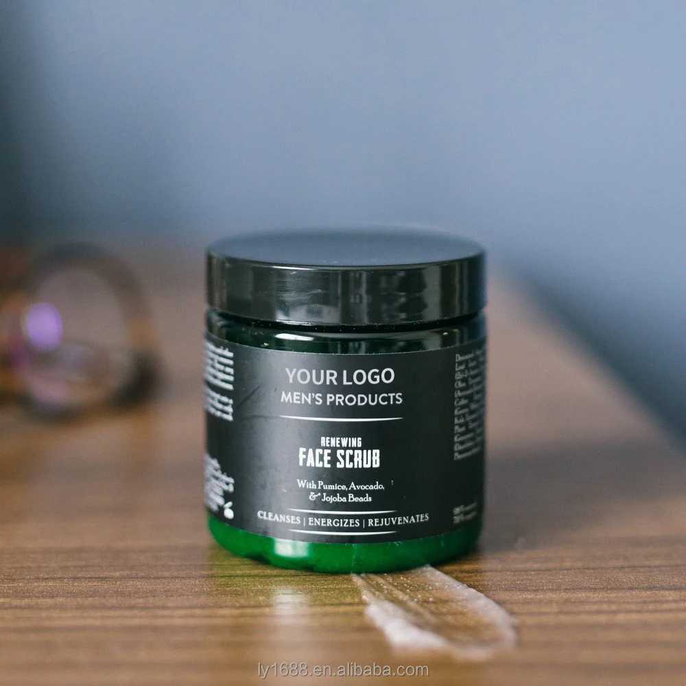 Private Label Natural Organic Deep Exfoliating Facial Scrub for Men Face Care Acne Treatment Whitening Sloughs Away Oil