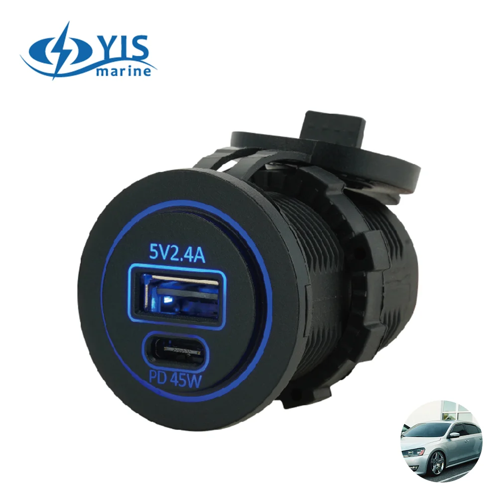 High quality 1A1C Charger Socket RV 12/24V USB Socket suitable for Yacht boats