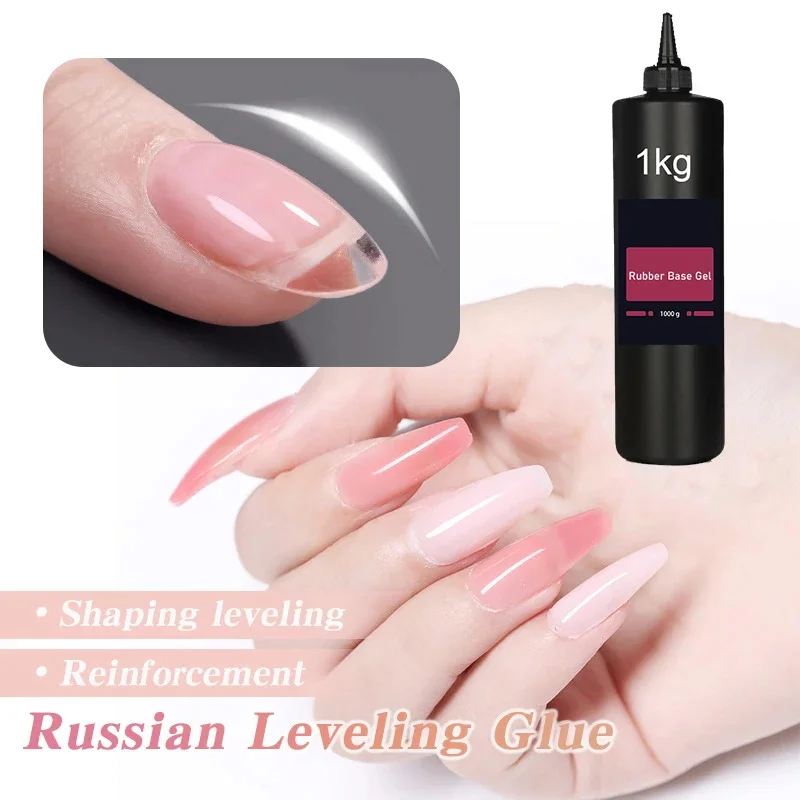 RONIKI 1kg Self Leveling Gel Nail Polish UV/LED Semi Permanent Varnish French Manicure Gellak Rubber Base Top Coat for Nail Art
