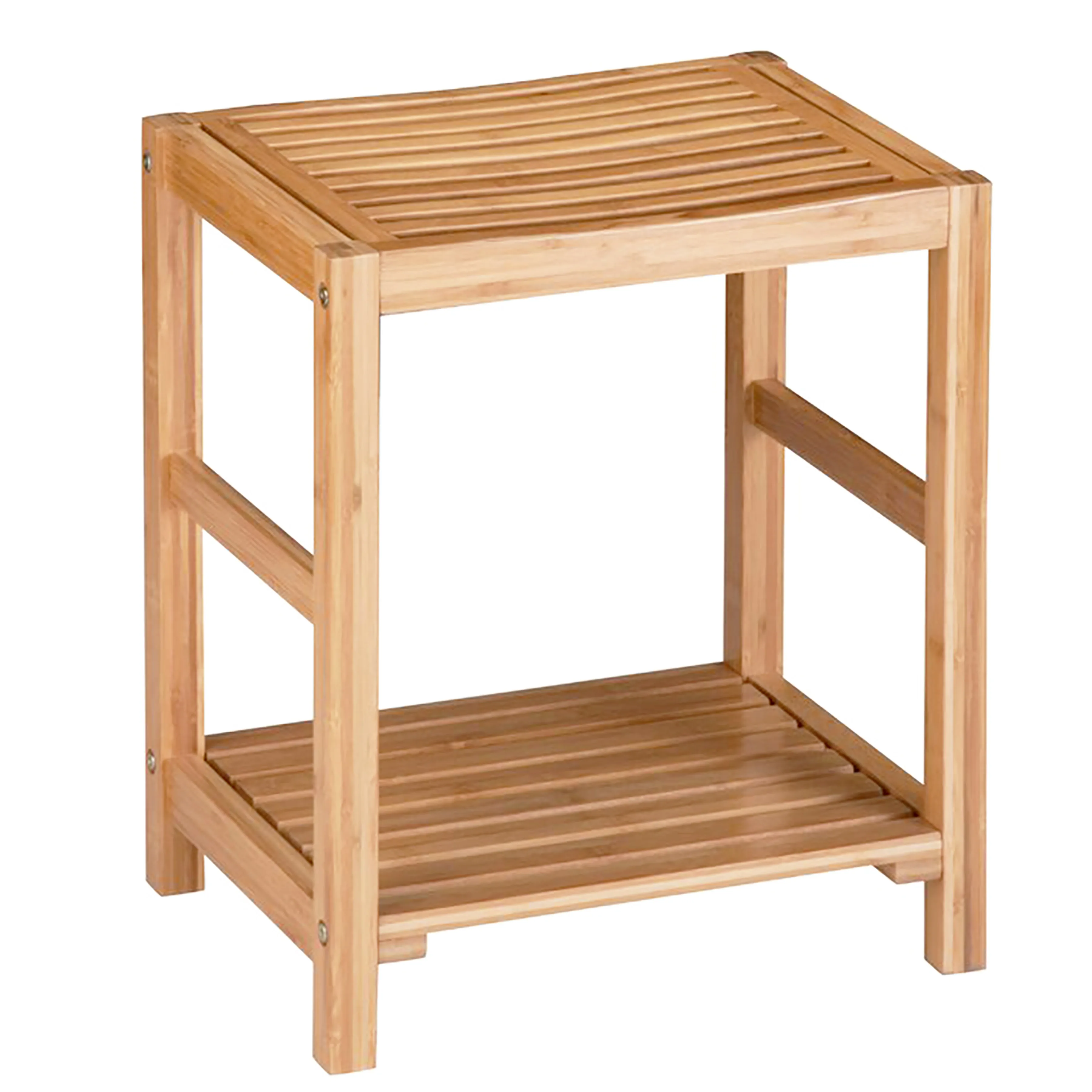 Shower Bench Solid Teak Wood Natural Finish Hazel