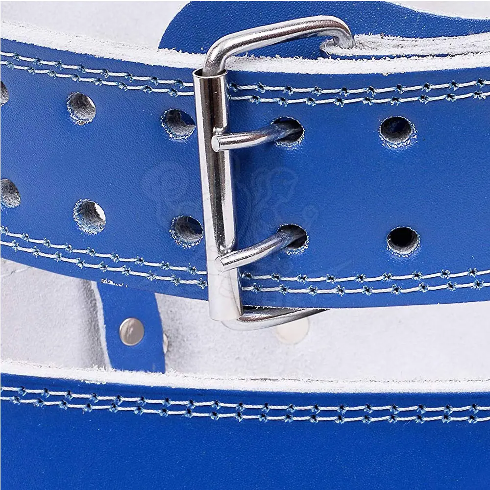 Padded Leather Contoured Weightlifting Belt with Cowhide Leather Lining and Steel Roller Buckle
