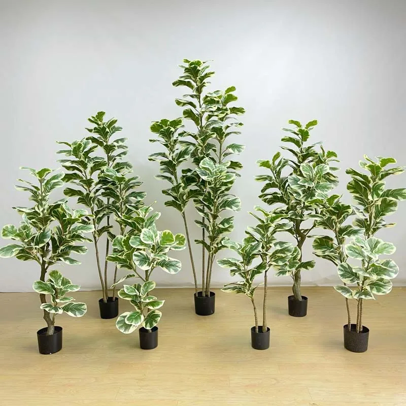 120cm Faux Ornamental Plants Artificial Fiddle Leaf Lyrata Ficus Tree Bonsai Plant For Indoor Decor