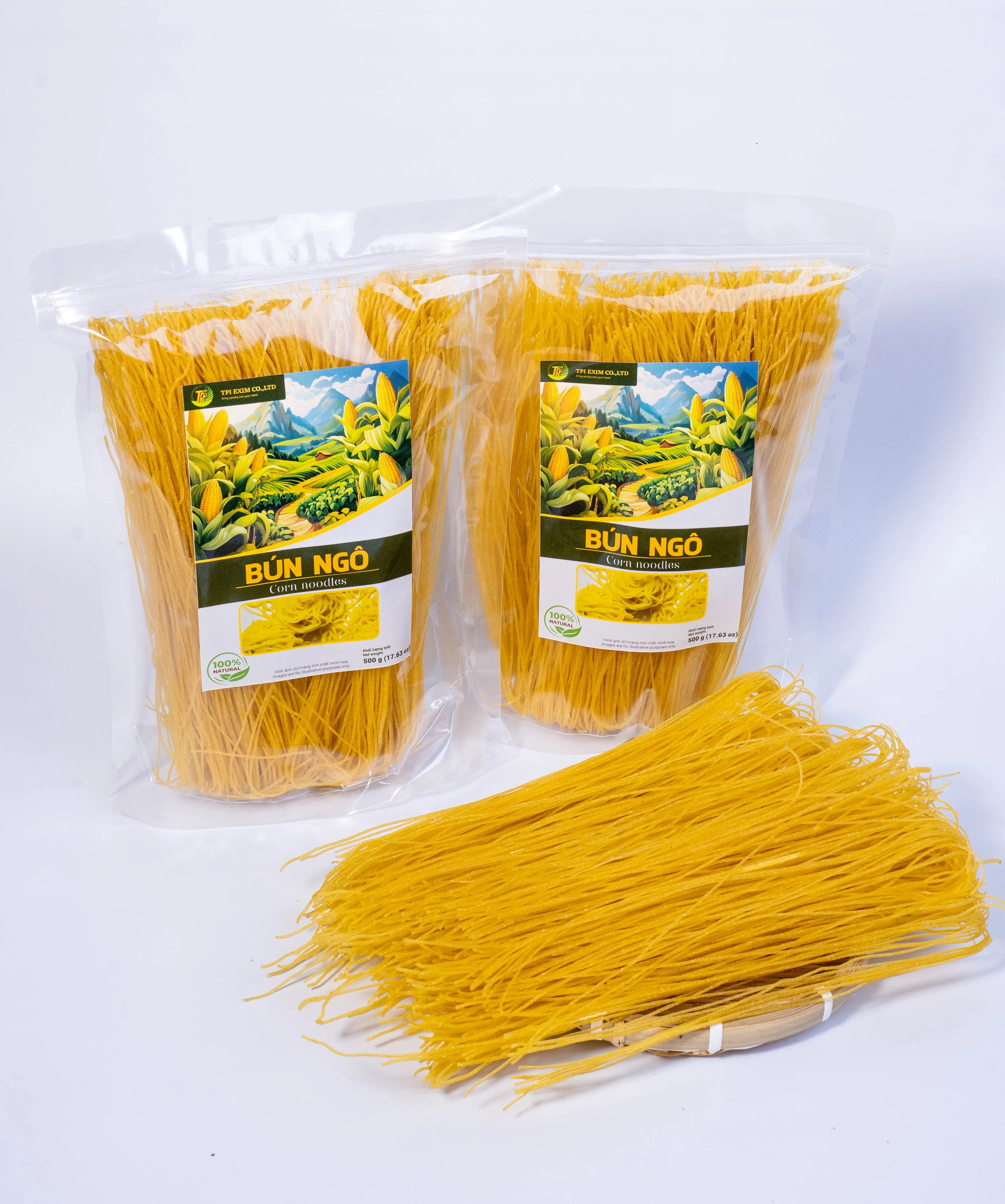 Organic Vietnamese corn noodles, high quality, 100% naturally, sweet flavor.