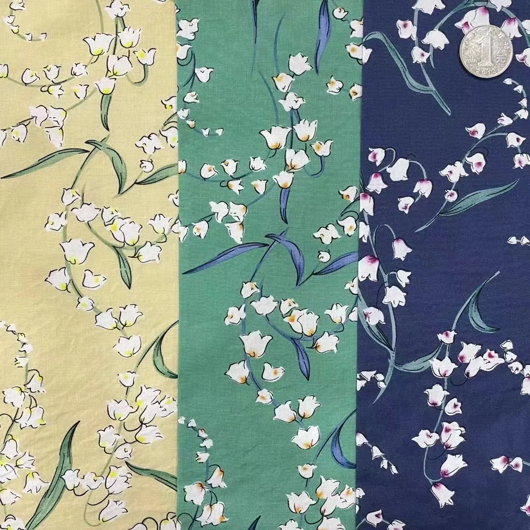 Stock Lot Floral Printed 100% Cotton Poplin Dress Textile Soft Woven Liberty Tana Lawn Cotton Fabric For Dress