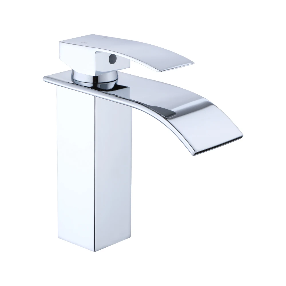 YUNDOOM Modern Design Brass Bathroom Faucet, Corrosion-Resistant and High-End with Warranty, Vessel Sink Faucet Water Tap