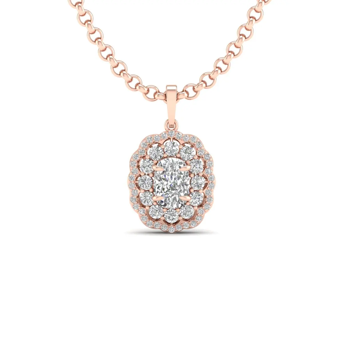 REYES Factory Wholesale 925 Sterling Silver Moissanite Pendants For Women 14K 18K Solid White Gold Necklace Hip Hop Fine Jewelry