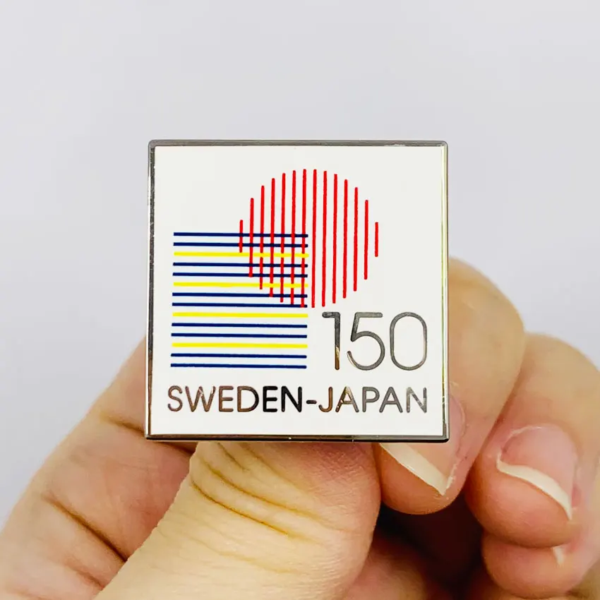 bulk custom logo corporate souvenir square hard enamel printed metal lapel pin