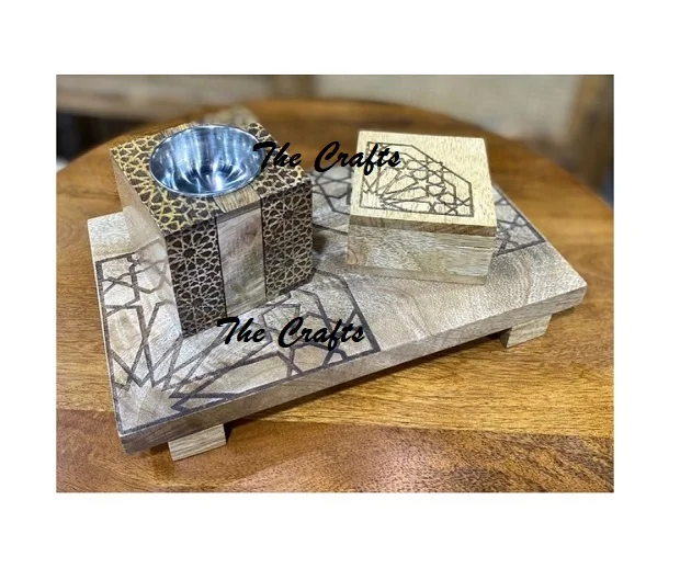 Advantgeous Design Arabic Bakhoor Burner In Wooden Mubkhar Burner With Oud Box And Tray At Cheapest Price