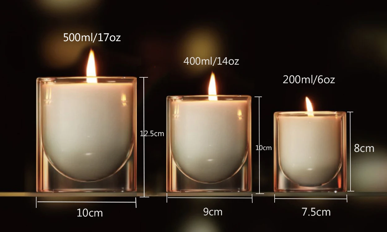 Домашние декоративные Разноцветные Ароматические подсвечники ручной работы с двойными стенками Роскошные банки из боросиликатного стекла подсвечник для свечей