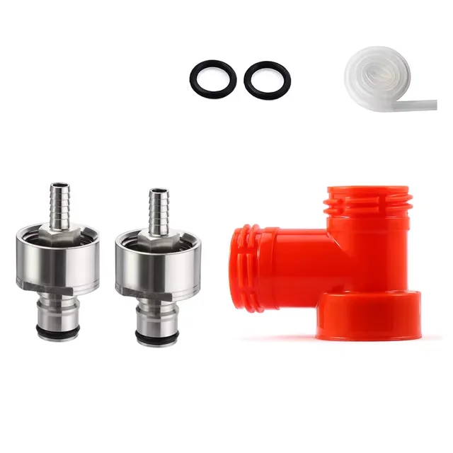 Carbonation Cap Counter Pressure Bottle Filling Kit,Carbonation Cap & Tee & 50cm Tube,Carbonation Cap Tee For Soft PET Bottle