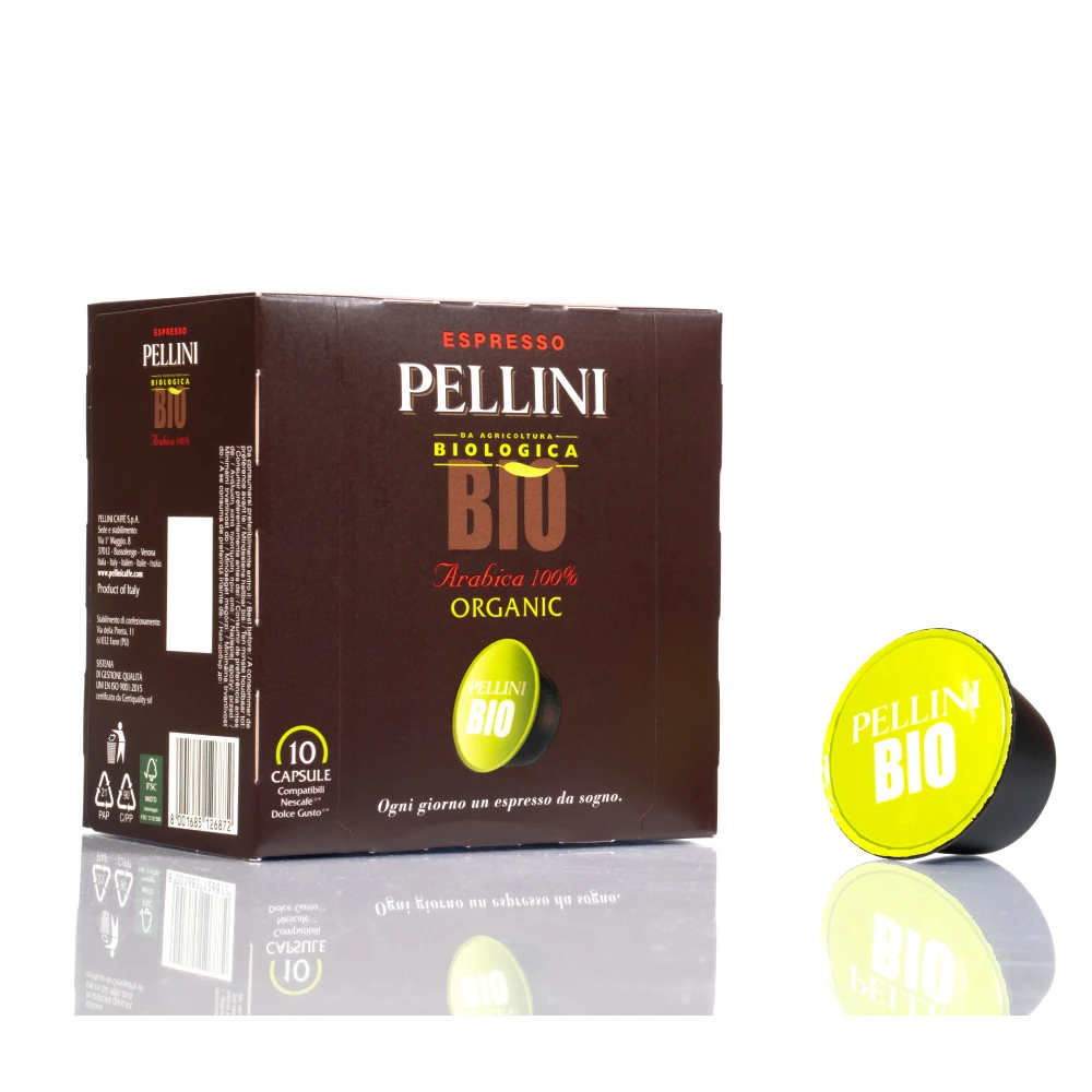 High quality Pellini Bio organic espresso 100% Arabica Coffee capsules Dolce Gusto compatible for Espresso