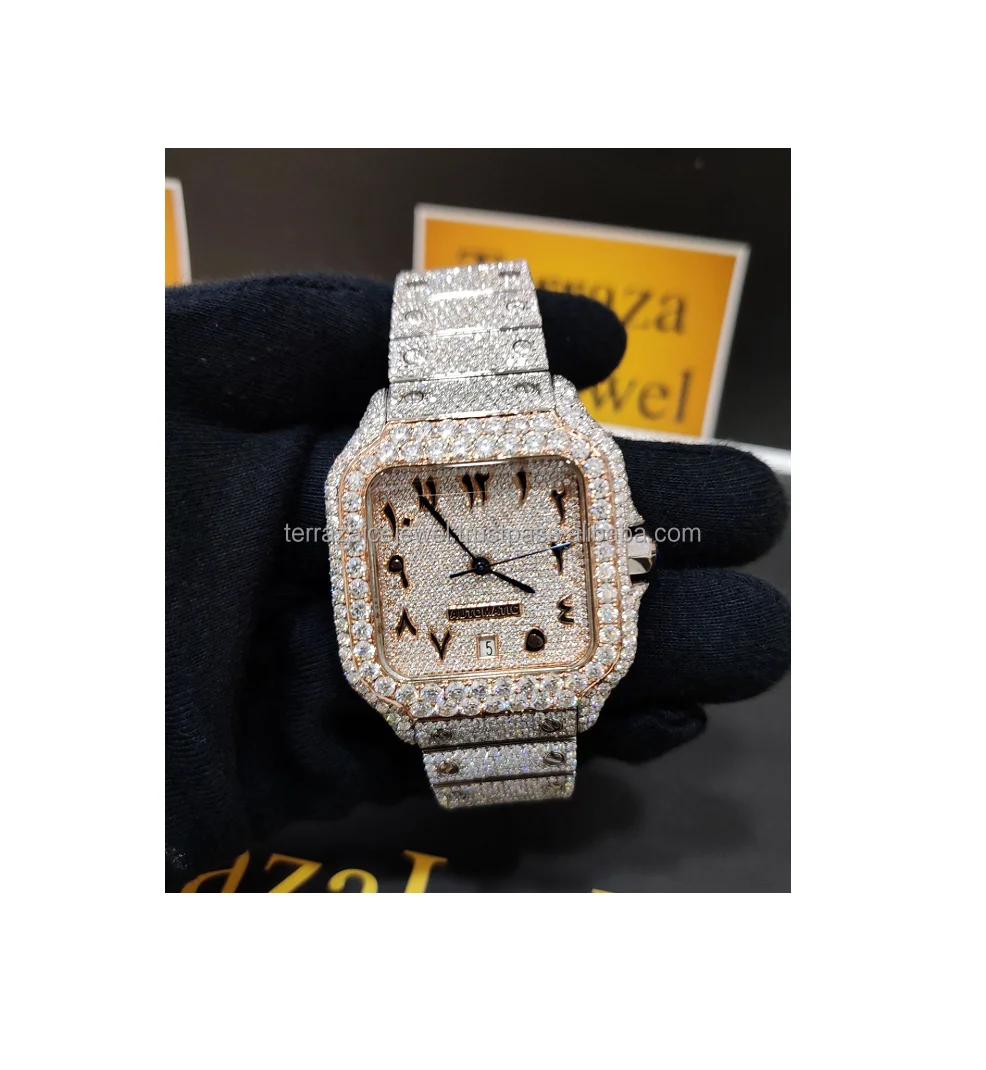 Limited Edition 41mm  Hip Hop Style Watch Luxurious Moissanite Diamond Latest Designed Crystal Stainless Steel Watch