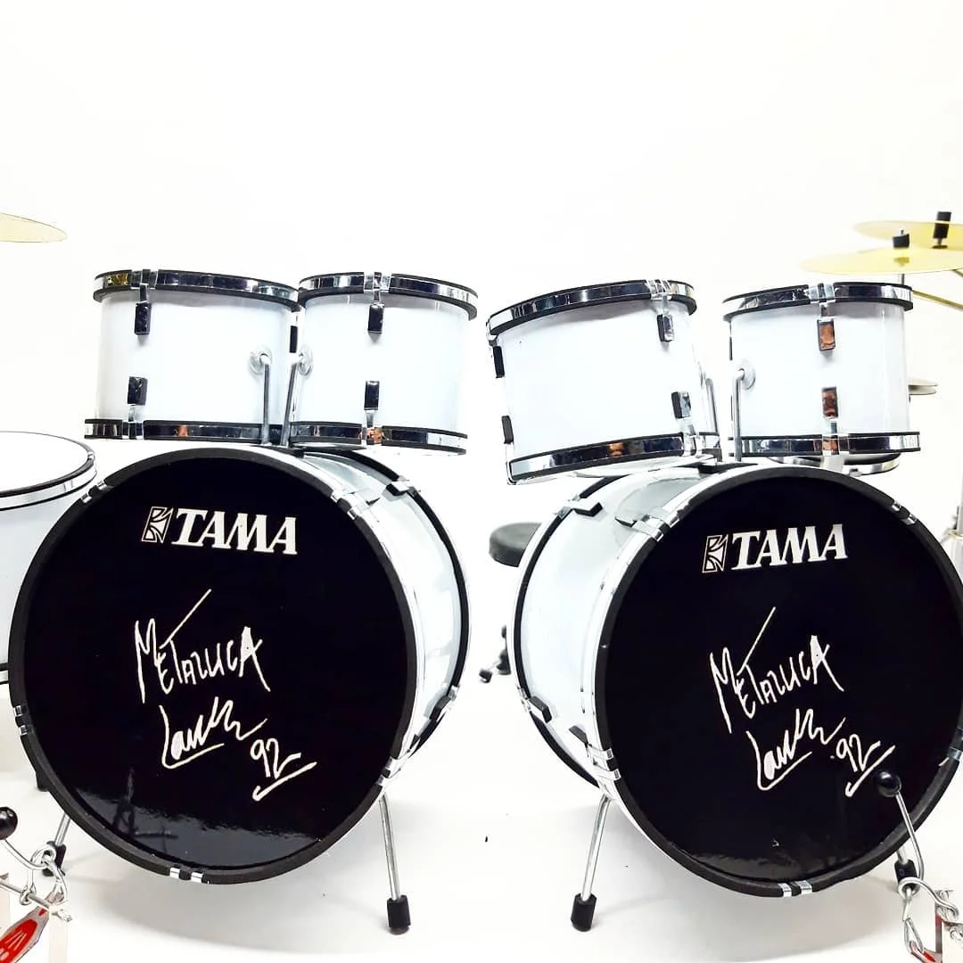 miniature drum set double bass metalica tama 1:6