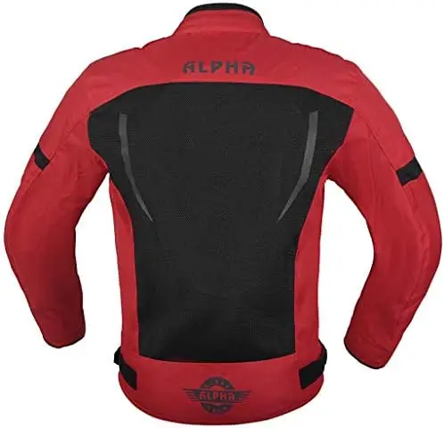 CYCLE GEAR HI VIS MESH MOTORCYCLE JACKET RED FOR MENS RIDING BIKERS RACING DUAL SPORTS BIKE ARMORED PROTECTIVE