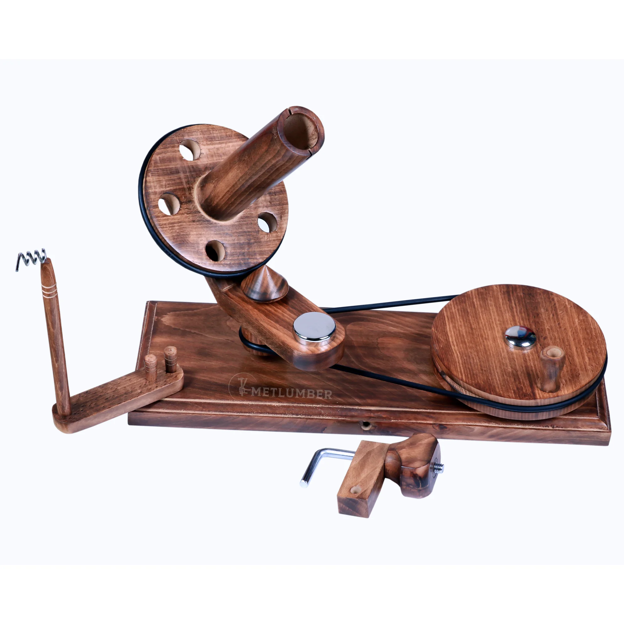 Hand-operated Torched Wooden Yarn Ball Winder with Instruction Manual for Knitting & Crochet Accessory Collection