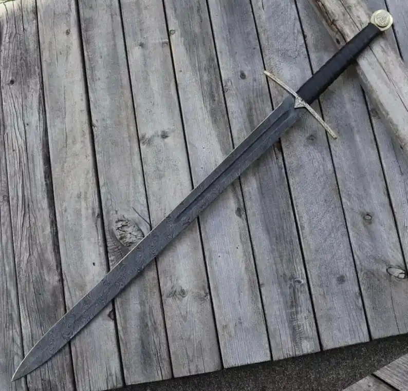 High Quality Damascus Outdoor Sword Knife Multitool Survival Knife Leather Handle Customizable OEM Steel Collection Sword