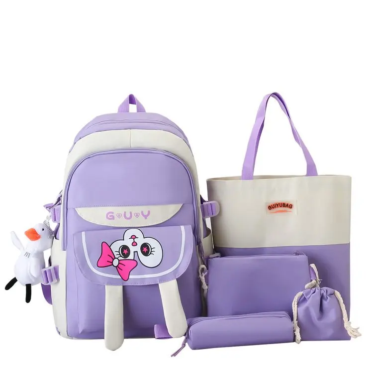 High Quantity Very Young Model Kid Teen School Bags a Complete 4 in 1 Set Pieces Backpack 2023