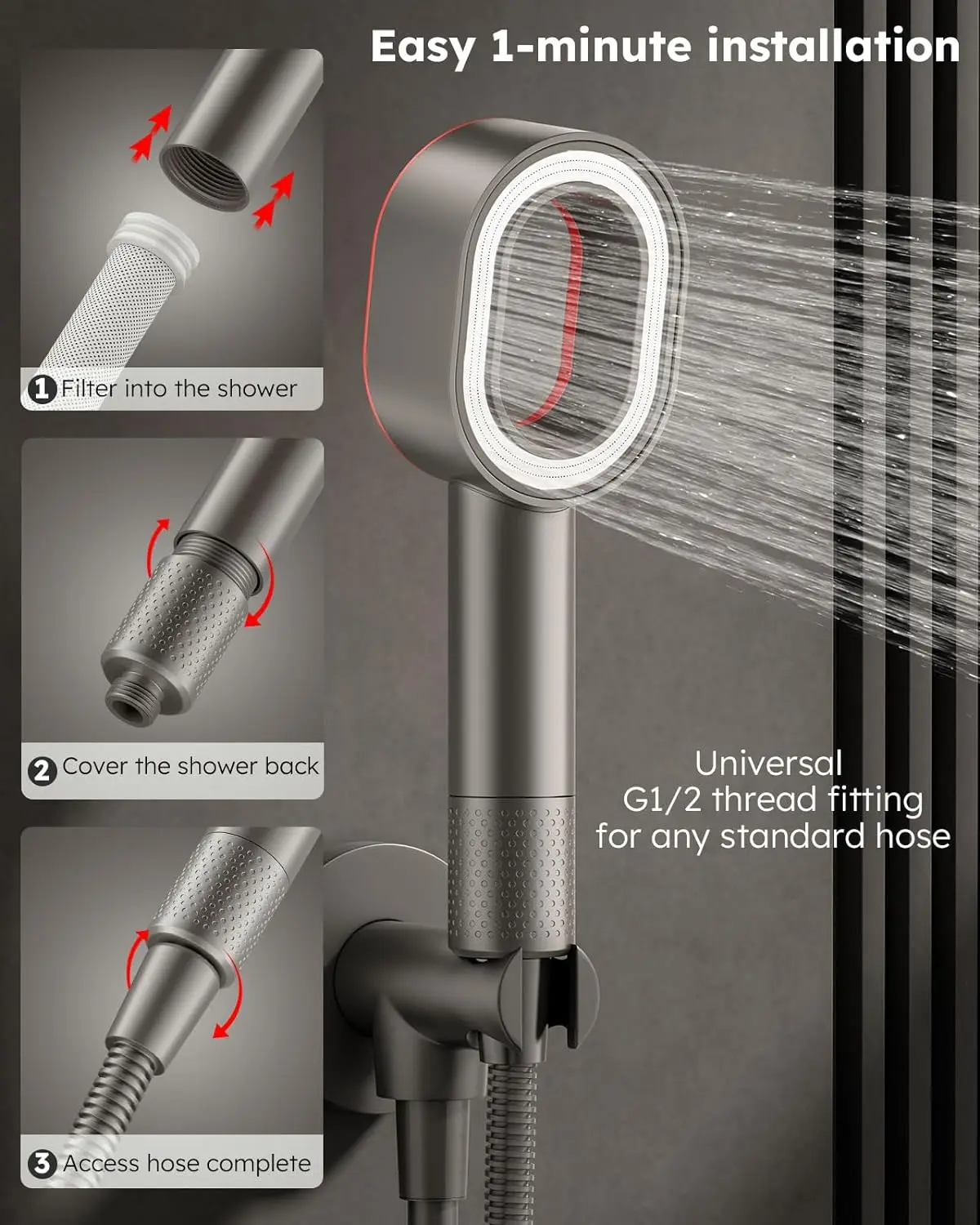 Hand massage bath filter Aromatherapy shower head VC carbon fiber filter skin care New household water-saving spa shower filter