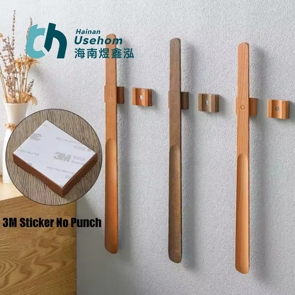 High Quality Wholesale Wood Shoehorn Long Handle Shoe Horn For Seniors Women Men Kids