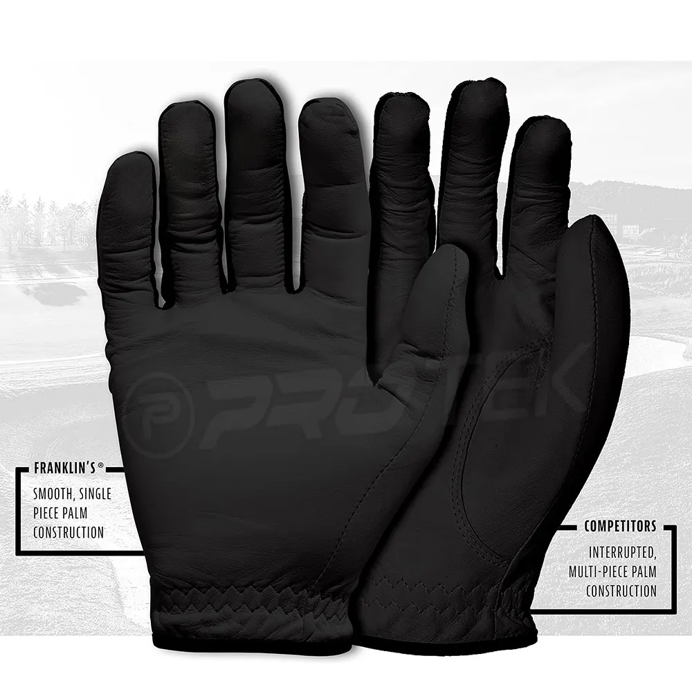 Top Selling Black Color leather golf gloves new fashion non-slip left-right handed grip wear flexible Golf Gloves