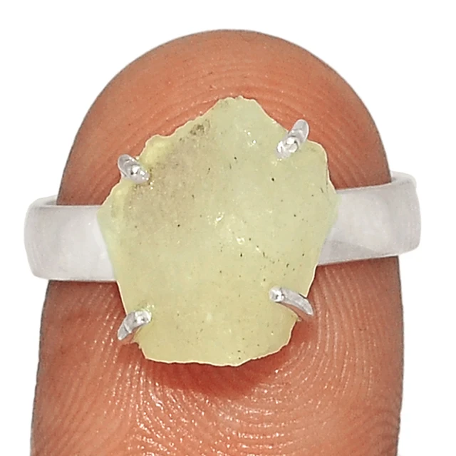 Trending Design Jewelry 925 Silver Ring Yellow Meteorite Gemstone Jewelry Wholesale Manufacture Factory Price