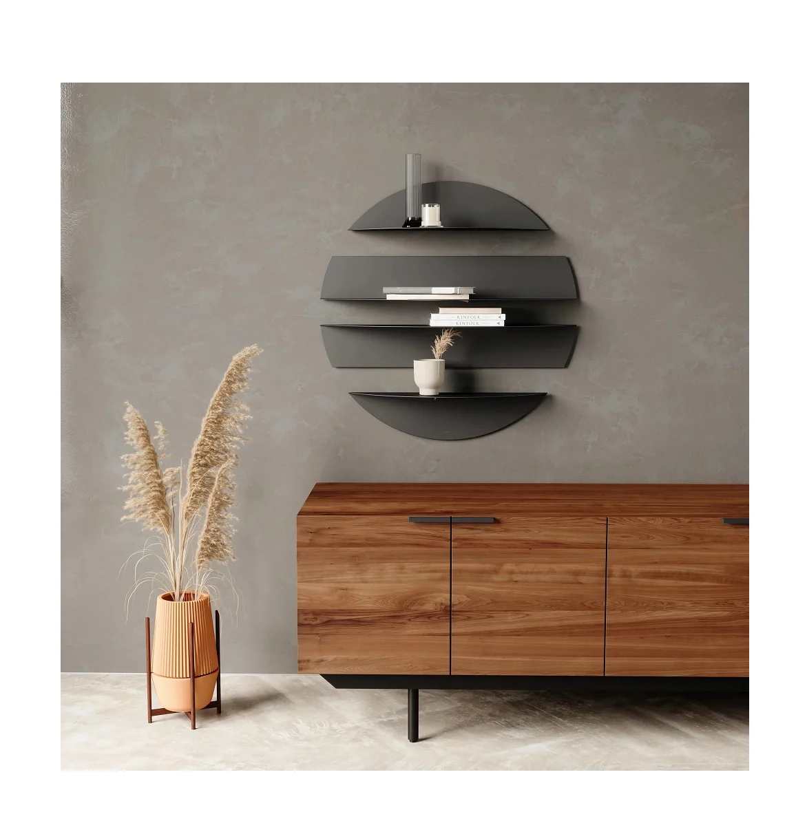 New design wood wall shelf handicraft 3 compartment and square shape wood wall shelf at wholesale price