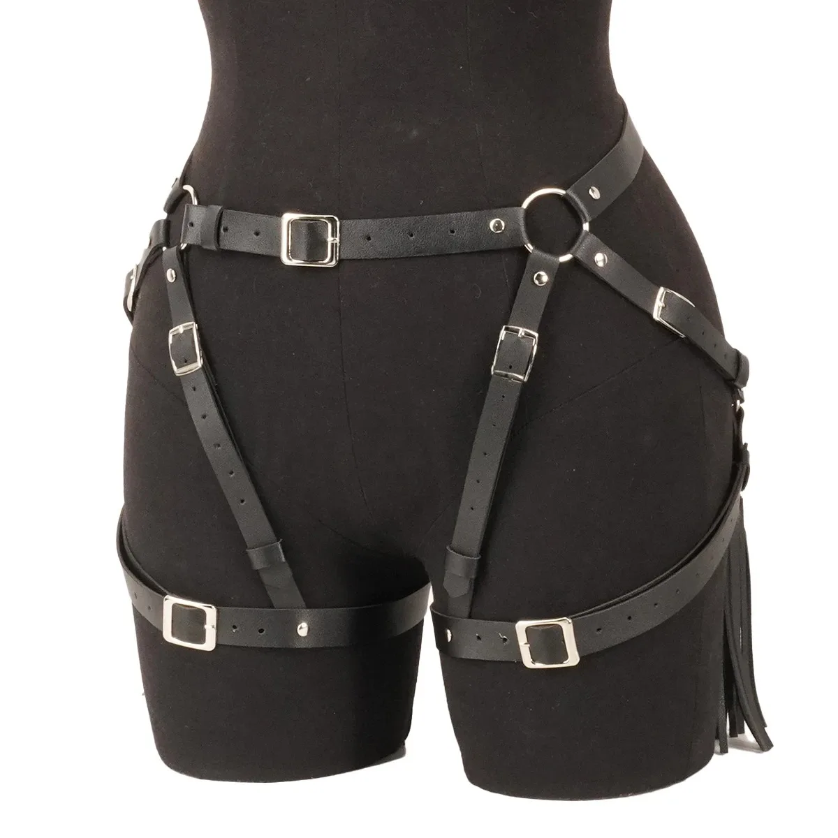 Premium Quality Women Sexy Garter Belt Bondage Lingerie Leg Thigh Garter Leather Lingerie Goth Fetish Clothing