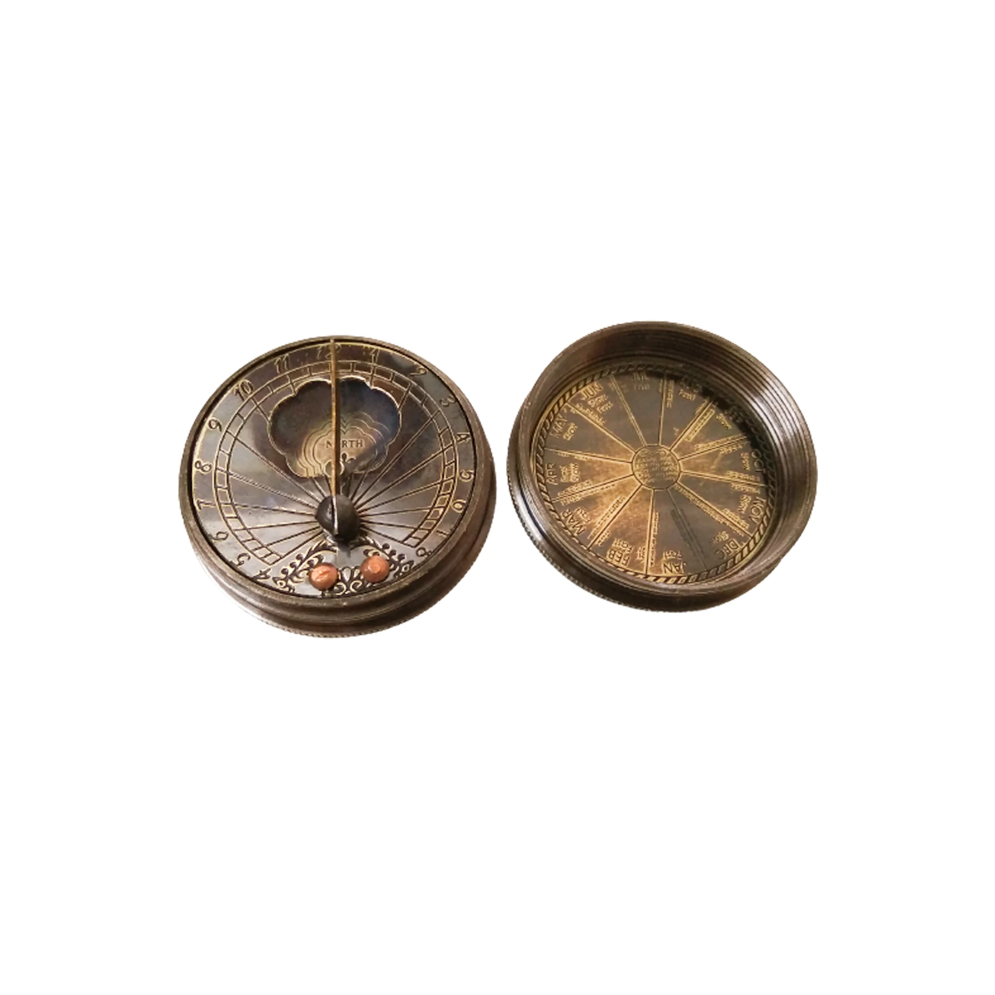 Brass Antique Nautical Lid Sundial Compass Brunton Compass Engraved with SIR LORD KELVIN 1824 1907 Directional Compass