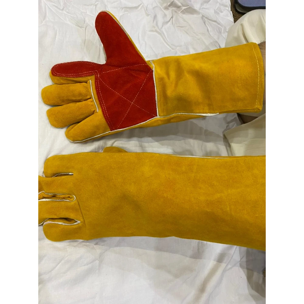 Safety Welding Glove Hand Protection Glove Wear Resistant Gardening Work Anti Slip Cowhide Leather Gloves 2024