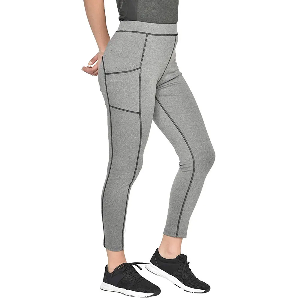 Light Grey Color Women Gym & Fitness Hight Quality New Design Women High Wasted Capri Leggings And Tights