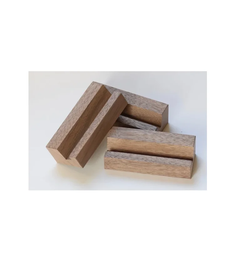 Personalized Acacia Wooden Business Cards holder With pen holder tableware decor Multi functional Wood Business Card Holder