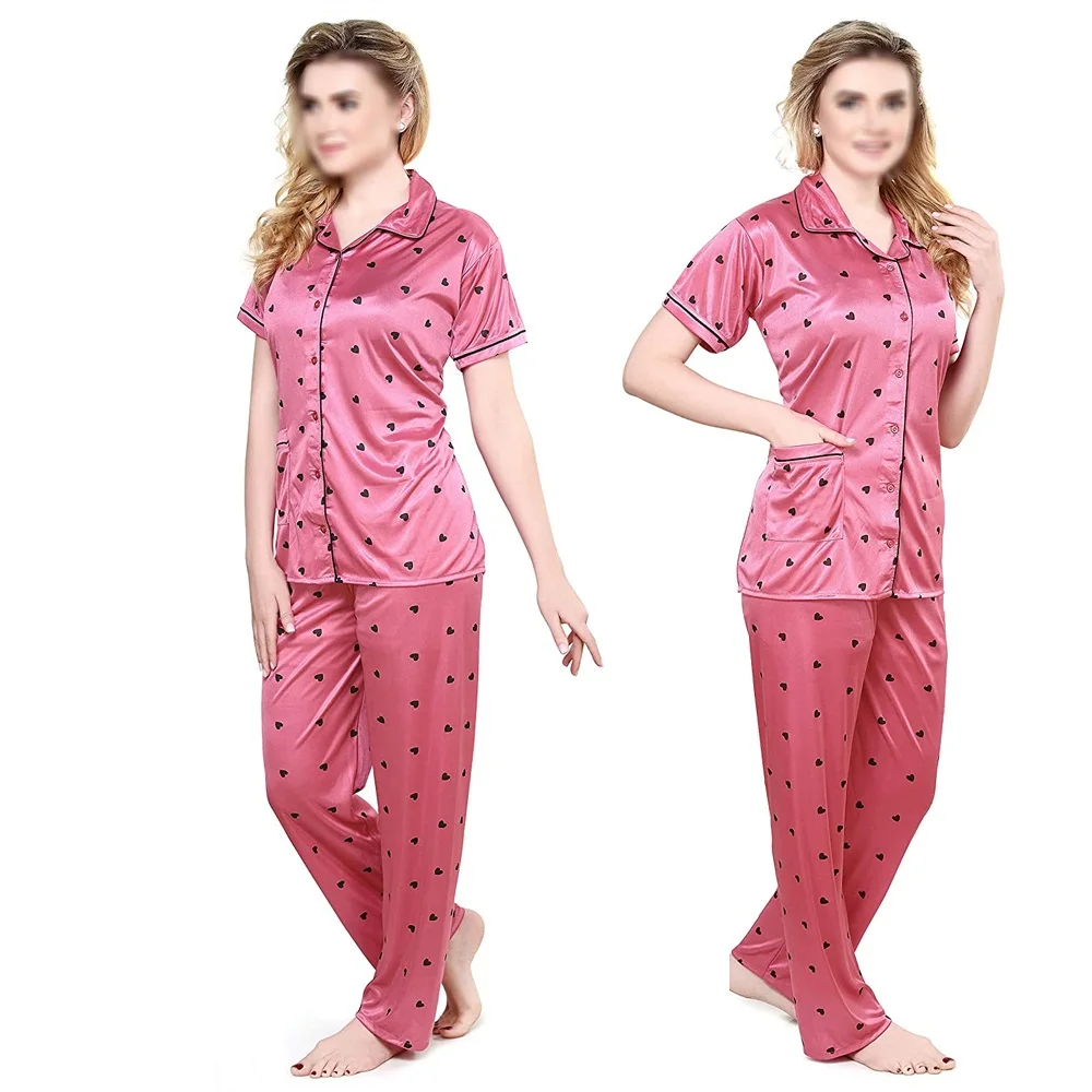 OEM/ODM Custom Made Satin and Lace Sleep Wear for Women Hot Sale Outclass 2-Piece Nightwear for Girls Summer Fall Sleep Wear