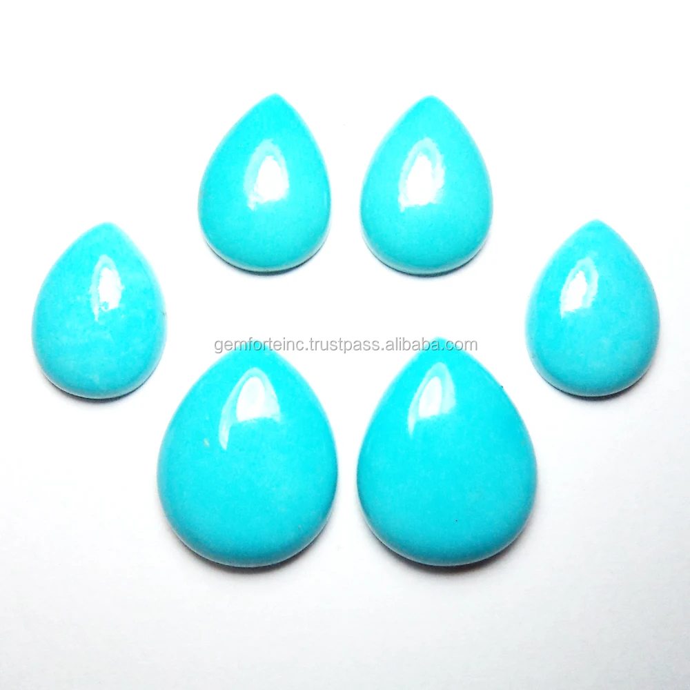 Wholesale Natural Turquoise Pear Shape Pendant Size Jewelry Making DIY Gemstone Cabochon Free Size Drop Shape Arizona Turquoise