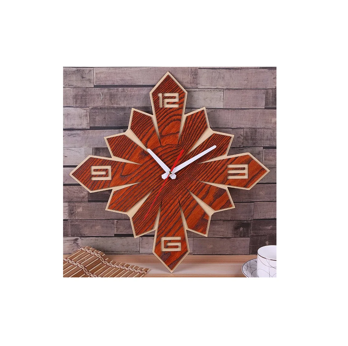 New Arrival Wooden Wall Clock wall Decorative Brown Clocks handmade with Unique design Best Anniversary Gift with Low pest price