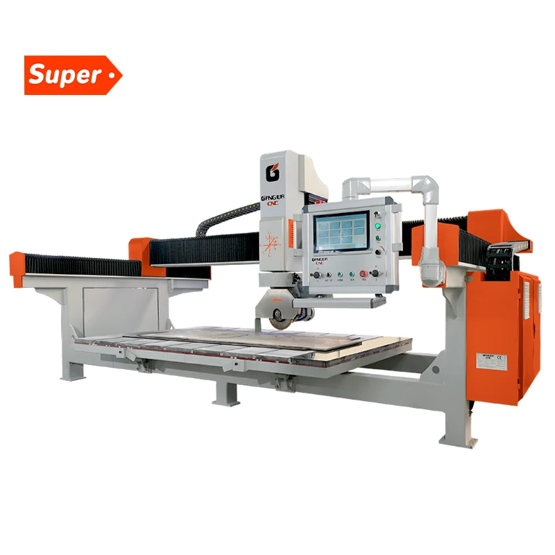 Stone CNC Bridge Saw Machine for Kitchen Counter with Ganger CNC System Compact  4+1 Axis in Greece