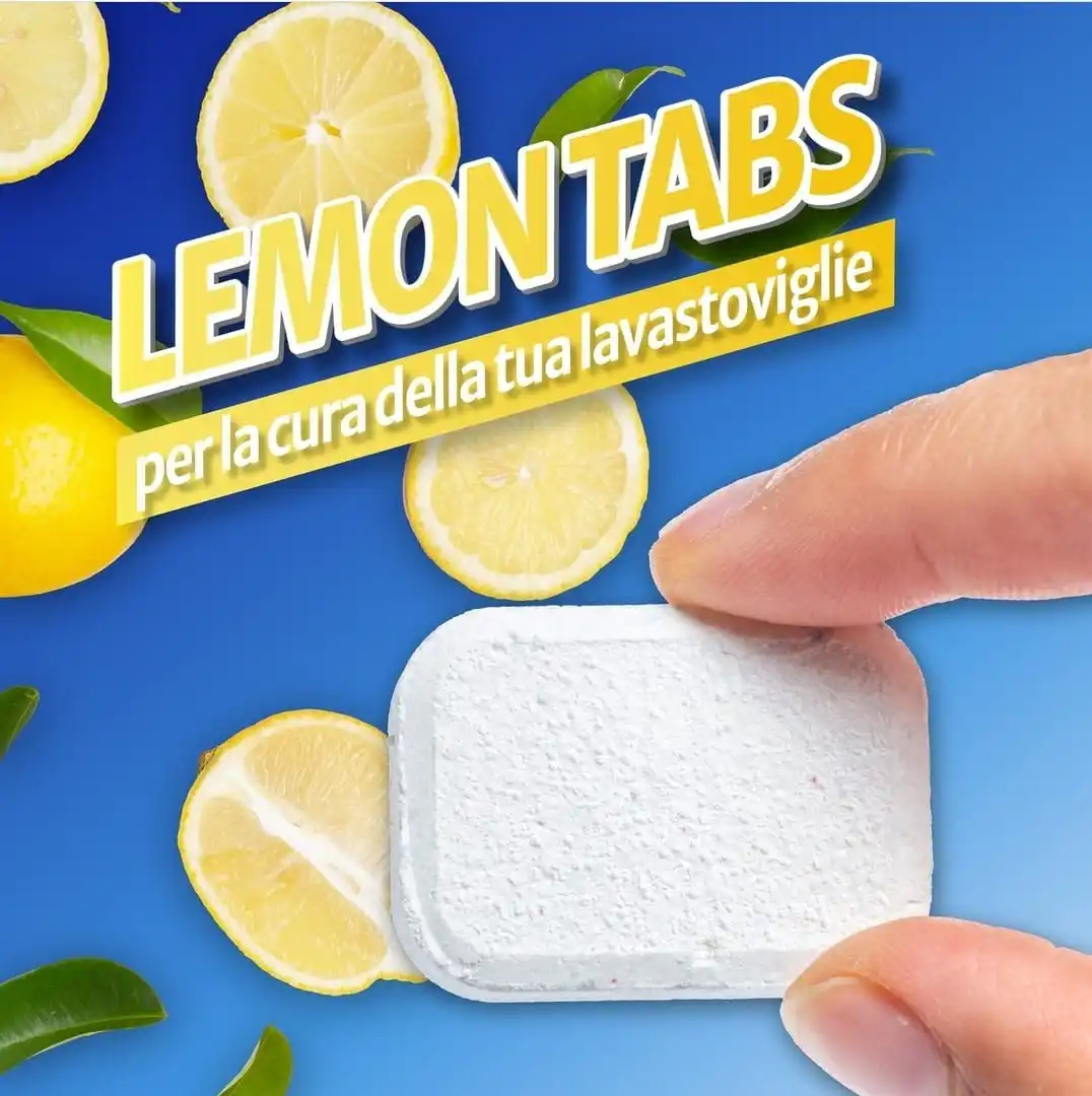 BEST ITALIAN PREMIUM QUALITY 5 LEMON SCENTED DISHWASHER CLEANER TABS FOR WHOLESALE AND RETAIL