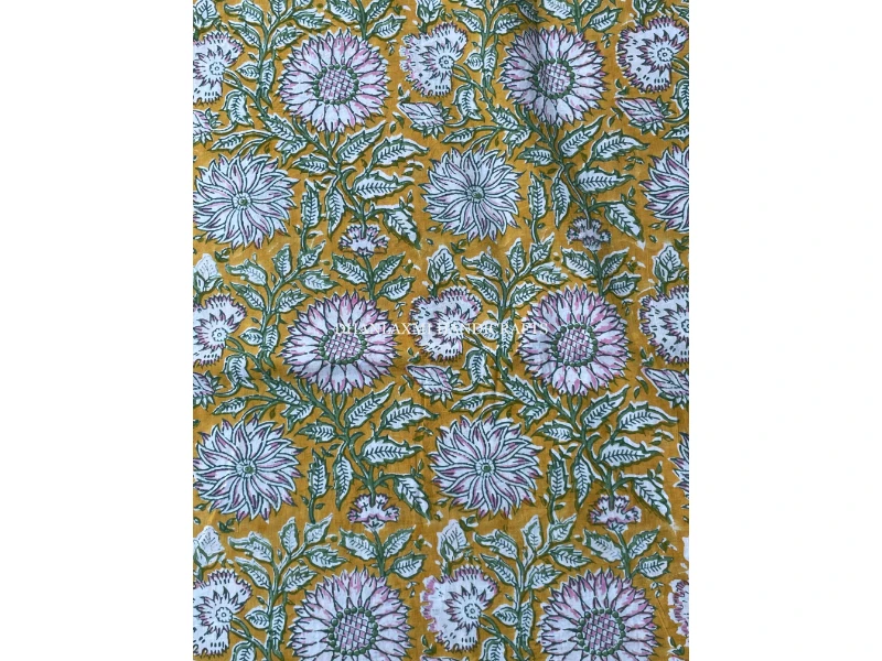 Wholesale Floral Print Fabric Handmade Textile Fabric Indian 100% Cotton Fabric By Yard Material Summer Dress Maxi Skirt Robe