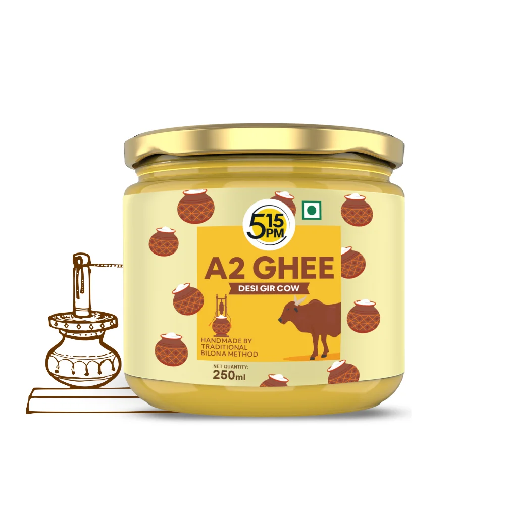 A2 Ghee Organic | Desi A2 GE Cow Ghee/ручная работа с керамикой/чистый A2 Cow Ghee естественный и полезный лабораторный протестирован и сертифицирован-250 мл