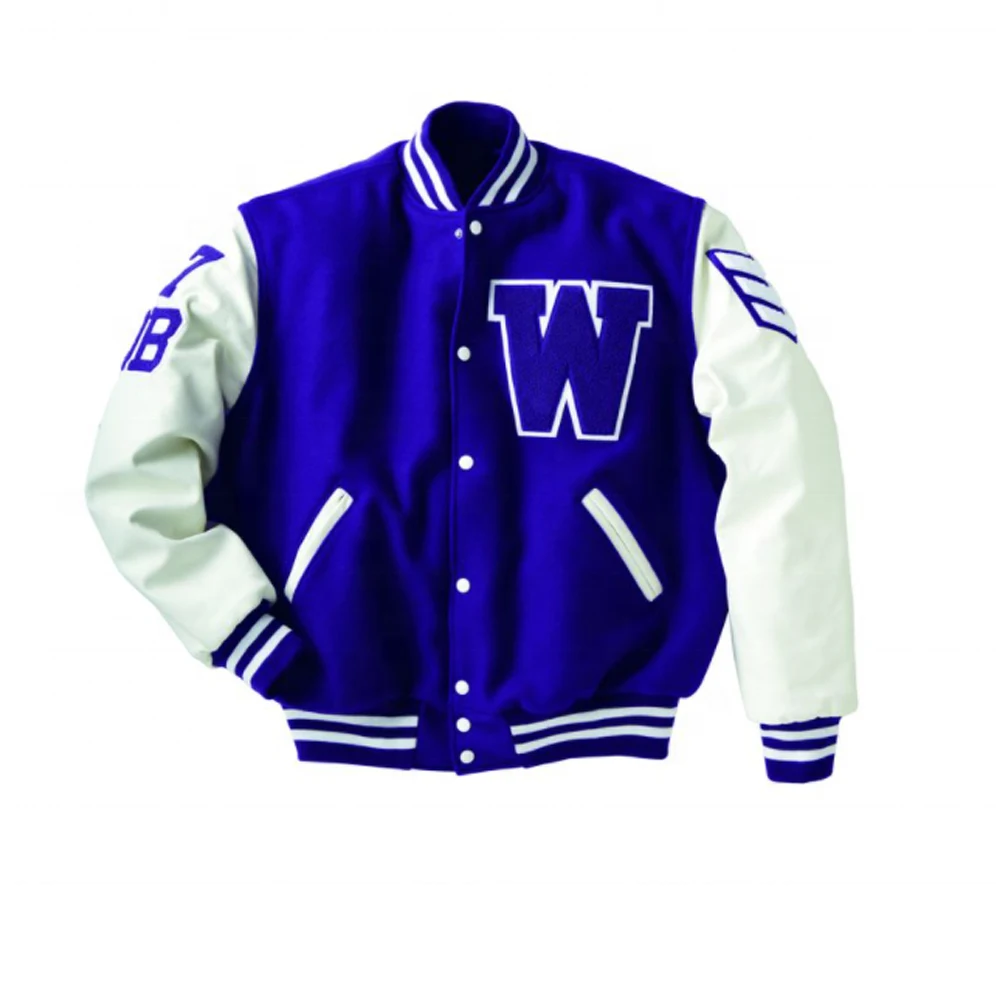 Low MOQ wholesale unisex slim fit color block warm baseball jacket fashion mens thick cotton embroidered patch varsity jacket