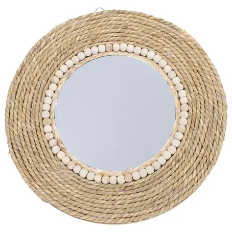 Bohemian Style Rattan Mirror Frame Perfect For Eclectic Home Interiors